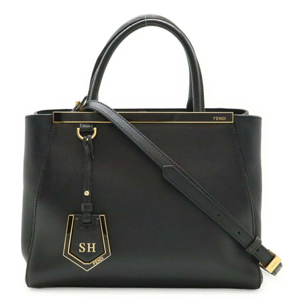 FENDI Black Leather Shoulder Bag